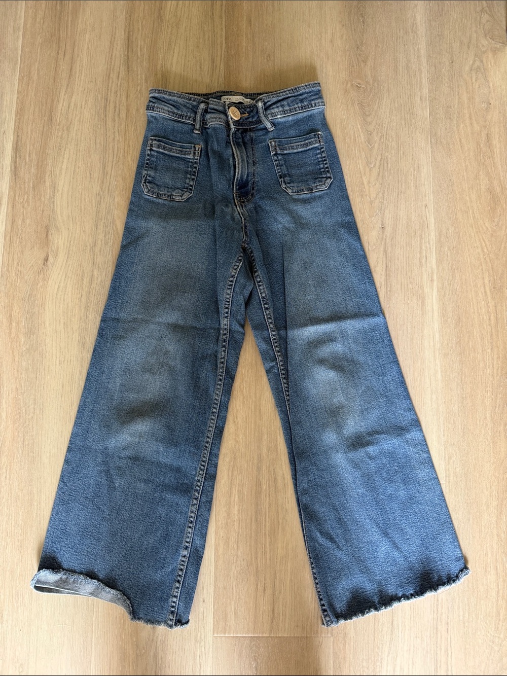 Zara Wide-Leg Kids Jeans in Blue Wash